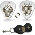 thumbnail image 2 of 1 Pc Stainless Steel Picks Plectrums Let's Rock Guitar Hero Plectrum with Leather Holder Guitar Picks for Guitar Player Metal Grip Pick, 2 of 7
