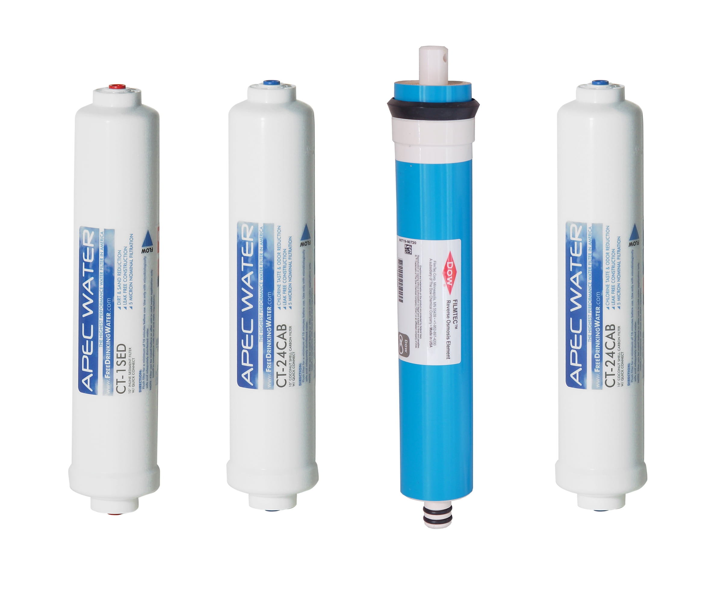Reverse Osmosis System Replacement Filter Set 4pc USA made 