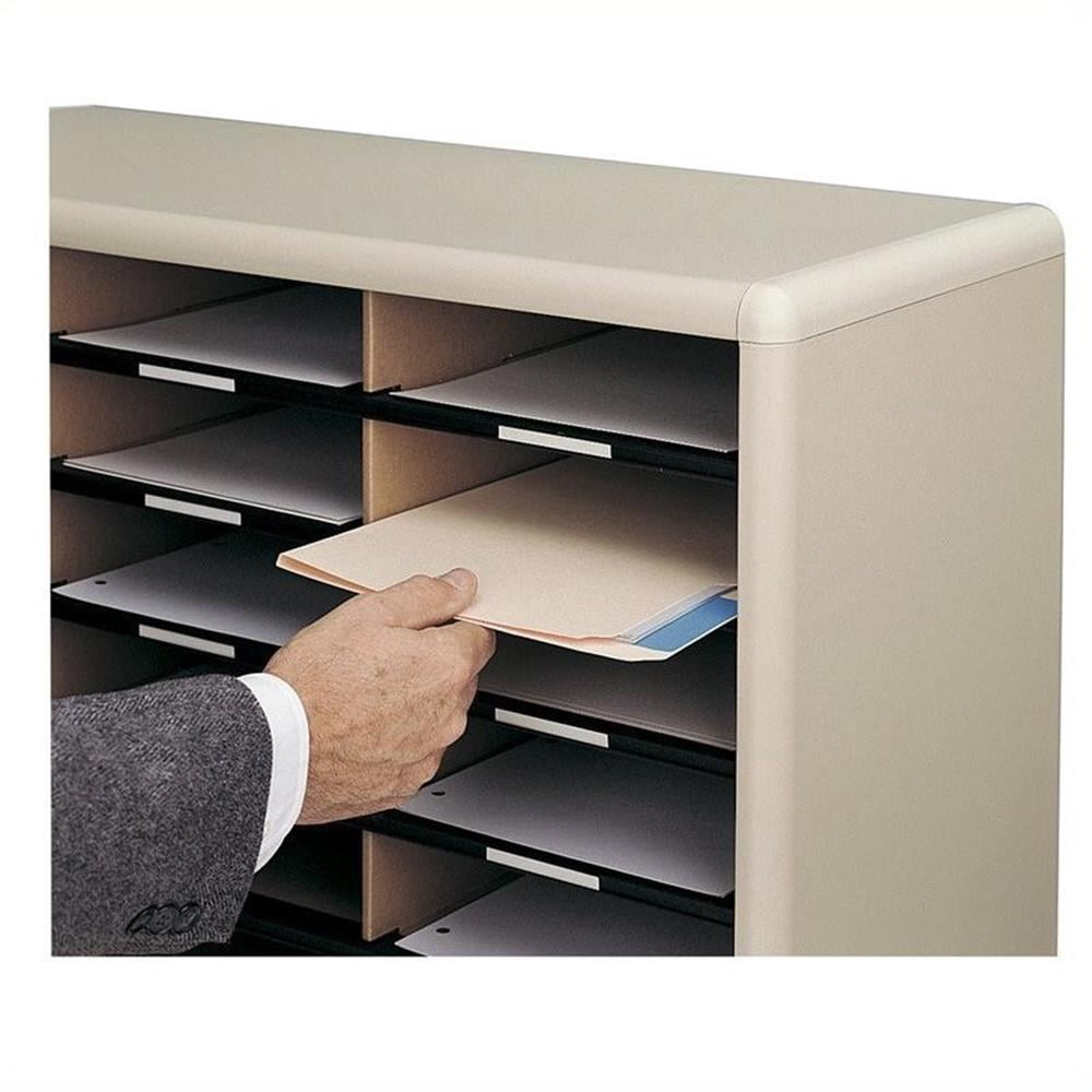 Safco Value Sorter 24 Compartment WoodFlat Files Organizer in Medium Oak