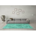 thumbnail image 3 of Ahgly Company Machine Washable Indoor Rectangle Medallion Turquoise Blue Traditional Area Rugs, 2' x 3', 3 of 4