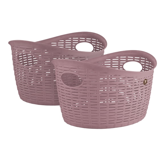 Set 2 Canastas Rattan Oval Rosa Magnolia LA ARDILLA #corazonesrosas