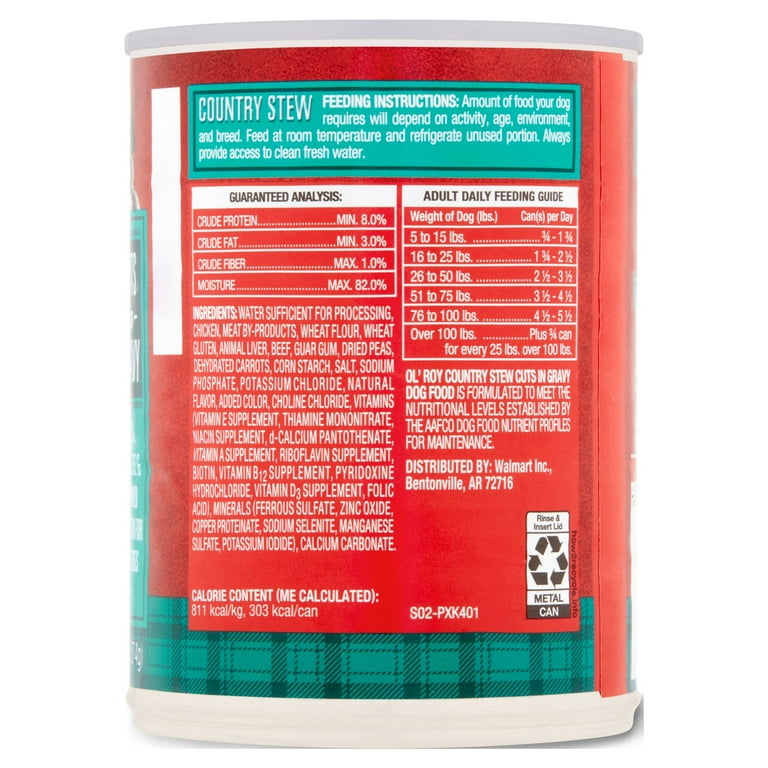 Ol roy dog food nutrition label hotsell