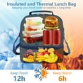 thumbnail image 5 of Insulated Lunch Bags for Women Men with Adjustable Shoulder Strap,AILKIN Large Lunch Box Tote Leakproof Cooler Reusable Double Deck Thermal Lunch Bags for Women,Adults,Work,Picnic,Dark Blue, 5 of 7