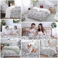 thumbnail image 6 of Blue Floral Duvet Cover Set, Farmhouse Vintage Flower Leaf Botanical Soft Duvet Cover Full Size Bedding Set 4 Pieces, 1 Quiltcover and 2 Pillowcases with Zipper, 1 Bed Sheet for All Seasons, 6 of 9