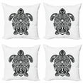 thumbnail image 1 of Ambesonne Black and White Throw Pillow Cover 4 Pack, Maori Turtle, 20", Black and White, 1 of 2
