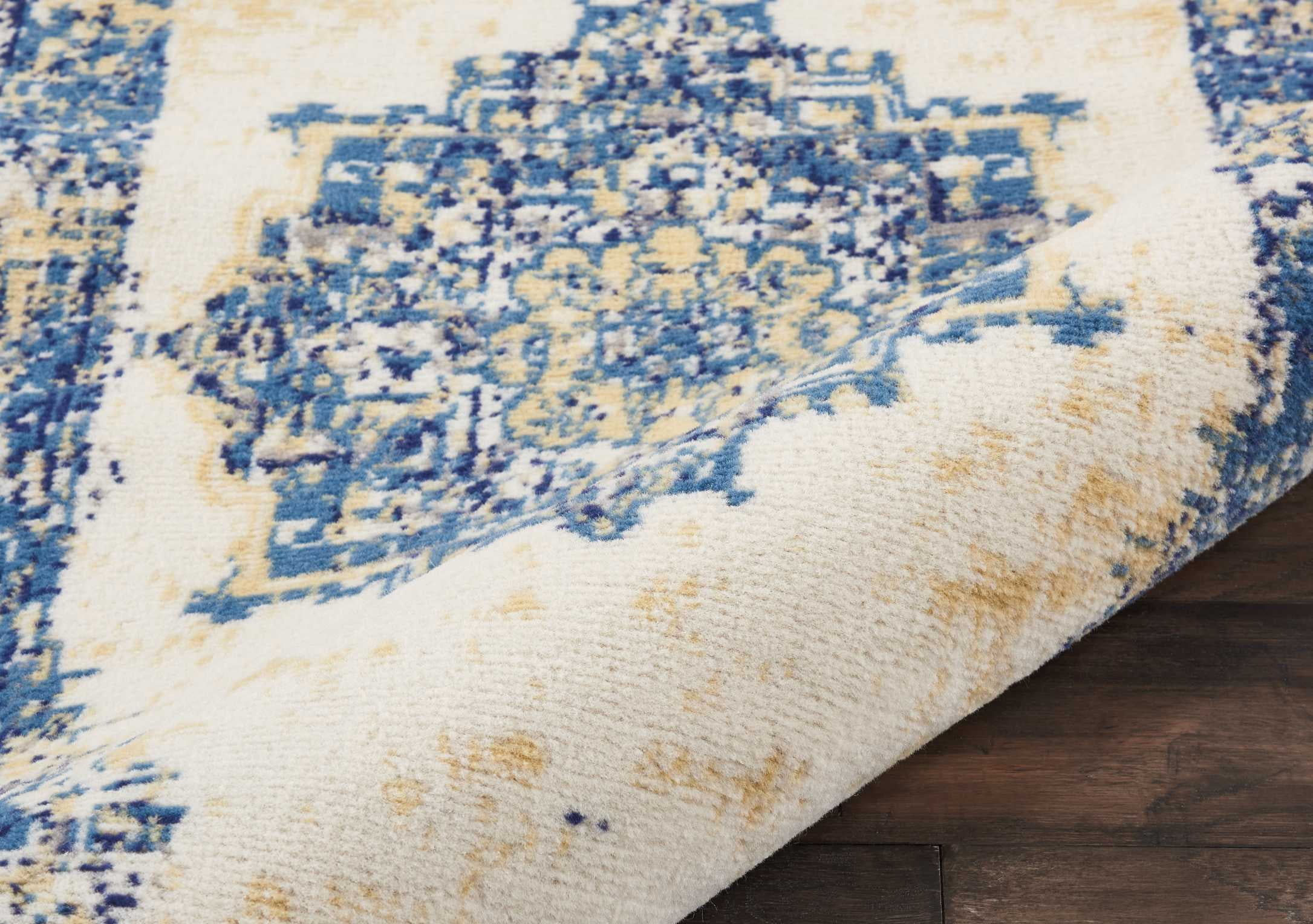 Desert Fields Eclectic Essentials White Center Medallion Persian Area Rug