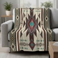 thumbnail image 2 of Brown Southwest Blanket Soft Cozy Warm Throw Blanket for Couch, Plush Fuzzy Flannel Fleece Blankets for Sofa, Ethnic Boho Tribal Vintage Geometric Bed Blankets Lightweight Gifts for Women, 40"x50", 2 of 9