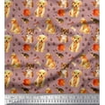 thumbnail image 1 of Soimoi Japan Crepe Satin Fabric Footprint,Dog & Cat Animal Print Fabric by The Yard 42 Inch Wide, 1 of 1