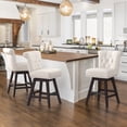 thumbnail image 3 of Dycanpo 26'' Swivel Bar Stools Set of 3, Upholstered Barstool with Footrest for Kitchen,Beige-Fabric, 3 of 12
