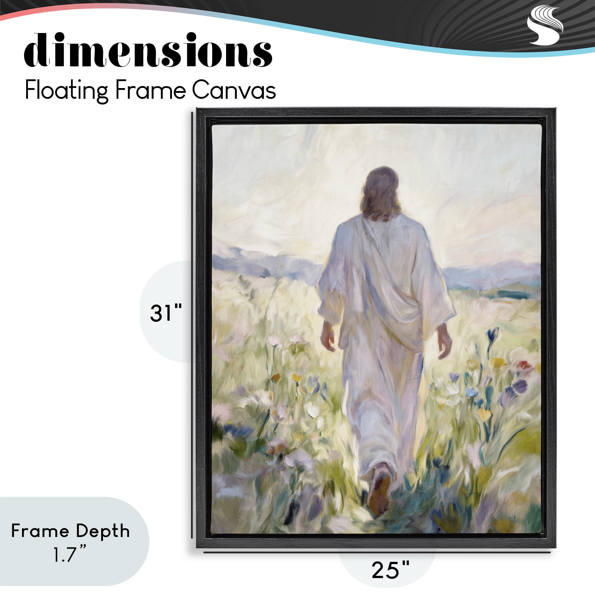 Stupell Industries Wildflower Faithful Follower Black Framed Floater Canvas Wall Art, design by Kim Allen