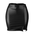 thumbnail image 5 of VUPSGEZ Women's Pu Skirt New Zipper Hip Skirt Asymmetrical Slit Leather Skirt Skirt (Black,M), 5 of 5