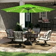 thumbnail image 5 of HARBOURSIDE 10ft Solar-Powered Outdoor Umbrella with LED Lights - 11 Solar LED Bulbs, Heavy Duty Base & Sand Bag for Patio/Garden/Poolside, Waterproof UV-Resistant Sun Shade Canopy,Green, 5 of 7