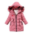 thumbnail image 2 of NAISIBABY Girls Puffer Jacket, Fashion Hooded Mid-Length Thicken Warm Winter Clothes Quilted Coat Red 10-11T, 2 of 3