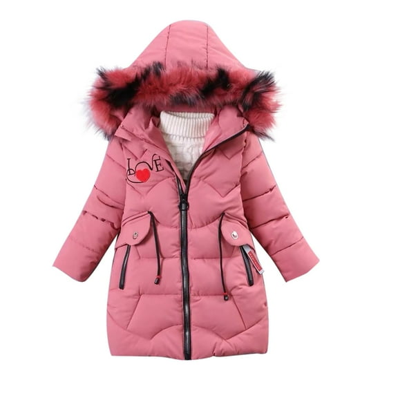 Jgppe Girl Winter Dress Coats Warm Outwear Hooded Thicken Padded down Jacket Windproof 8-12 Years