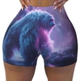thumbnail image 2 of Balery Mystical White gorilla Jungle Pantalones cortos de entrenamiento estampados para mujer, sin costuras, ajustados, para gimnasio, yoga, correr, deportes, ejercicio activo, fitness.-XX-Large, 2 of 8
