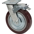 thumbnail image 1 of Caster, Swivel with Brake, 8" (203.2 mm), Polyurethane, 1000 lbs. (453.6 kg.), 1 of 1