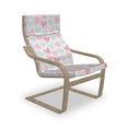 thumbnail image 1 of Love Armchair Pad and Slipcover, Pastel Tones Heart Patterns with Swirling and Striped Ornaments, 1 Piece Soft Cushion Replacement with Removable Cover, Pastel Pink Rose, by Ambesonne, 1 of 1