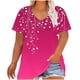 thumbnail image 1 of Camisetas Casuales de las Mujeres Más Tamaño V-Cuello Impresión Manga Corta Color Sólido Base de Verano Superior, Ligero para Diario, 1 of 9