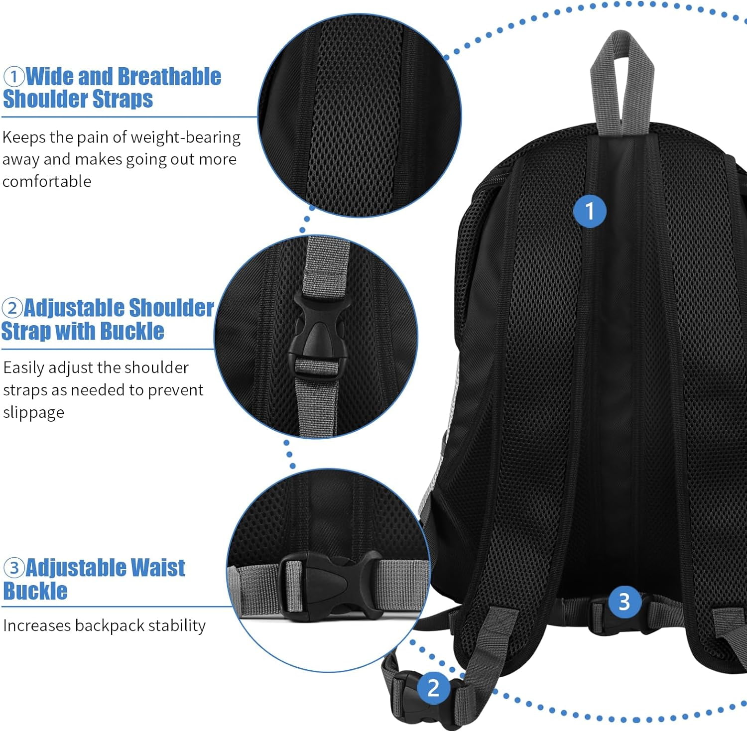 Pet Dog Carrier, Travel Back Pack with Safety Reflective Strips for Travel Hiking Cycling Outdoor Dogs Cats