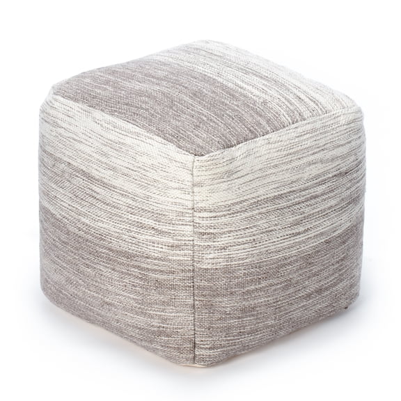 Halifax 20" x 20" x 20" Gray & Ivory Pouf