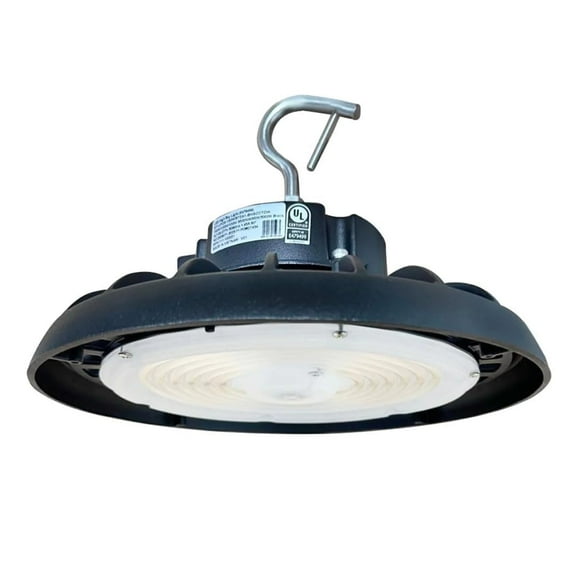 GREENLIGHTDEPOT LED High Bay - 39600 LM - Wattage Tunable (240W/200W/150W) - CCT Selectable (3500K/4000K/5000K) - UFO6 - Hook Mount - Black - UL DLC 5.1-High Voltage (240, Watts)