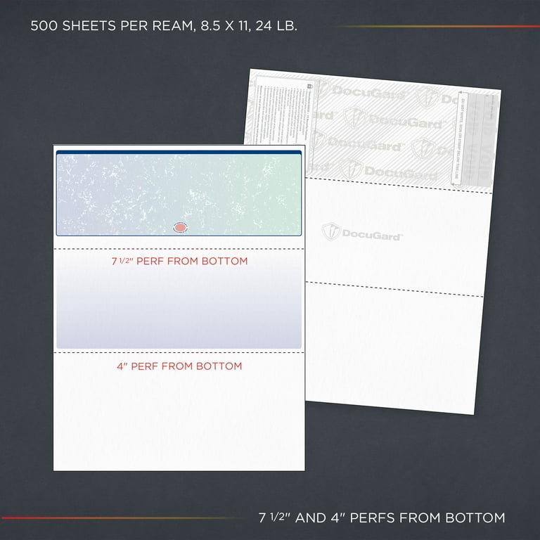 Security Check Paper DocuGard Green Marble Business Checks - 8.5x11 ...