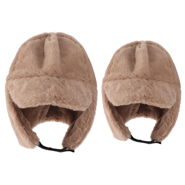 2 paquetes de gorros de invierno para padres e hijos, pelo suave de felpa, suave, para mamá, bebé, gorro cálido, conjunto para mujeres y niños