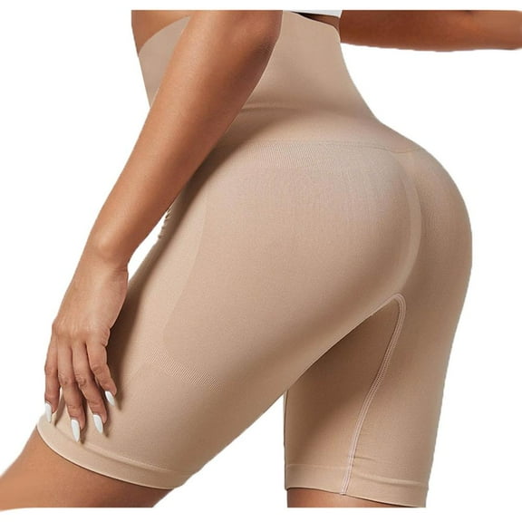 Ashirexll Women's Shorts, High Waisted Shorts Women, Solid Color High Waist Hip Elastic Fitness and Sports Tight and Nude Yoga Shorts