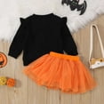 thumbnail image 7 of CUZIBR Toddler Girls Long Sleeve Hallowmas Embroider Pullover Tops T Shirt Skirts Outfits Comfort Dailywear For Child, 7 of 7