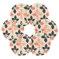 thumbnail image 7 of Yayeee 6 PCS Drink Coasters with Holder Set Woven Absorbent Round Tabletop Hot Pad, Black Retro Flower, 7 of 7
