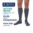 thumbnail image 2 of JOBST Activewear 30-40 mmHg Knee High Compression Socks, Small, Denim Blue, 2 of 10