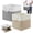 White+Beige, variant on NOVELAR Square Storage Basket 12x12x12 Inches, Lightweight Portable Organizer with Carry Handle, for Stacking and Home Item Management