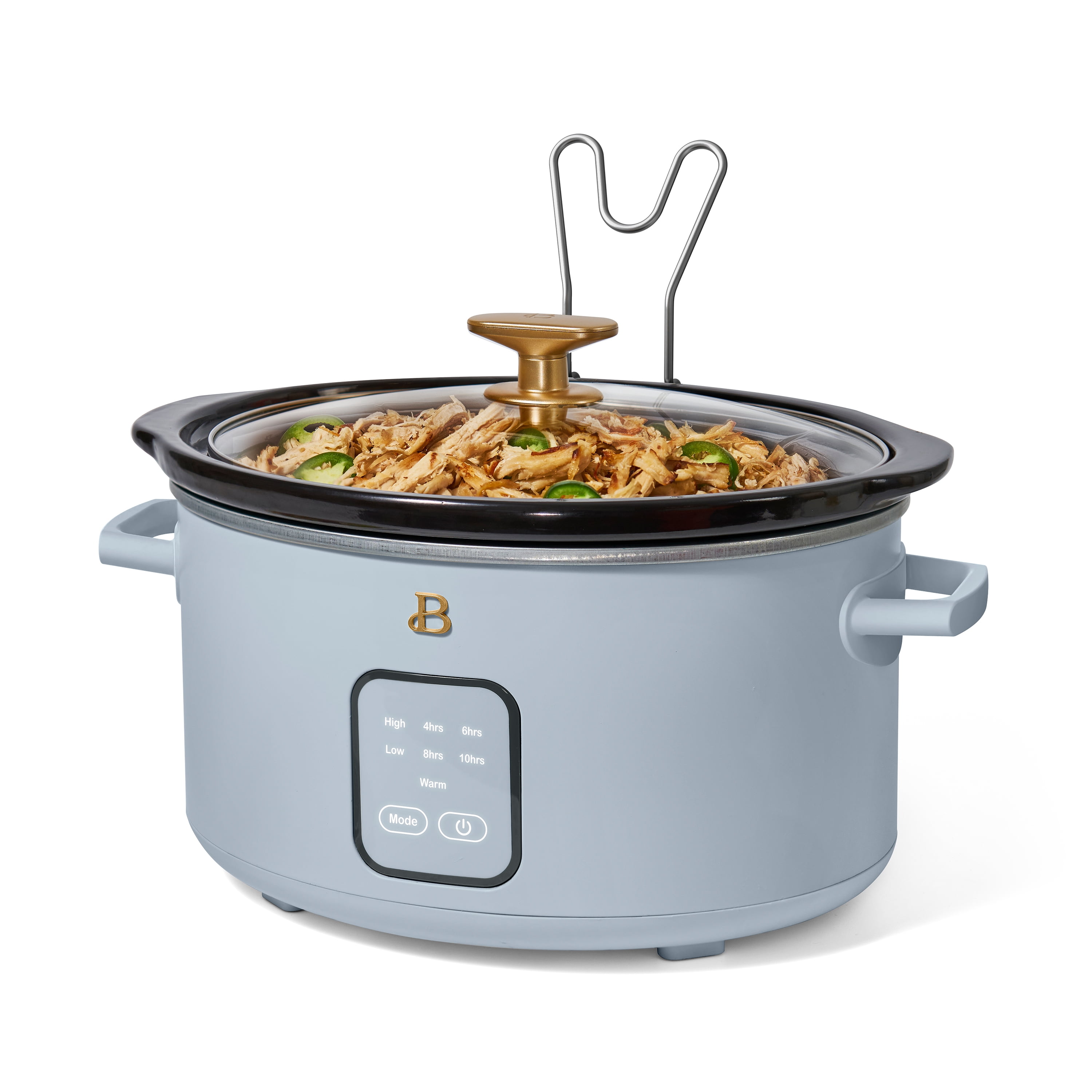 Beautiful 4Qt Slow Cooker with Touch-Activated Display, Cornflower Blue by Drew Barrymore