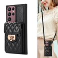 thumbnail image 1 of ELEHOLD for Samsung Galaxy S20 Ultra Wallet Case with Card Holder, PU Leather Shockproof Crossbody Case with Metal Snap Adjustable Strap Lanyard Compatible with Samsung Galaxy S20 Ultra,Black, 1 of 7