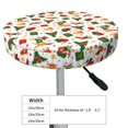 thumbnail image 4 of Round Bar Stool Seat Covers, Christmas Hat Cute Puppy Elastic Round Chair Cover Stool Seat Slipcover Bar Stool Cushions Round Pad for 12-14 inch, 4 of 7