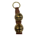 thumbnail image 4 of Taupe 15 Solid Brass Bells Natural Leather Sleigh Bell Door Hanger Made in USA, 4 of 6