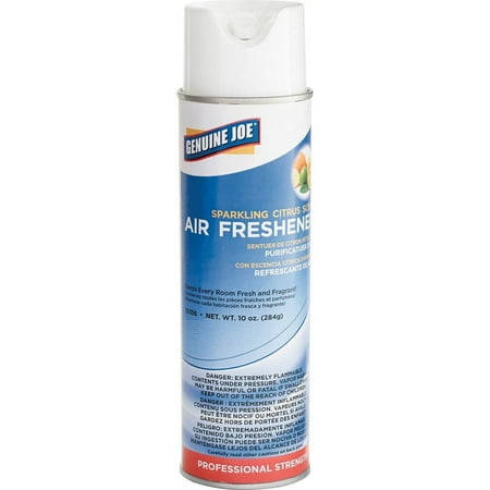 Genuine Joe Sparkling Citrus Air Freshener - Spray - 10 oz - Sparkling Citrus - 1 Each | Bundle of 5 Each