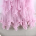 thumbnail image 4 of BRGZLK Women's Tulle Skirt Summer Casual Solid Color Asymmetrical Ruffle Mesh Breathable Tiered Trendy Elastic High Waist Fairy Skirt Costume Pink Free Size, 4 of 5