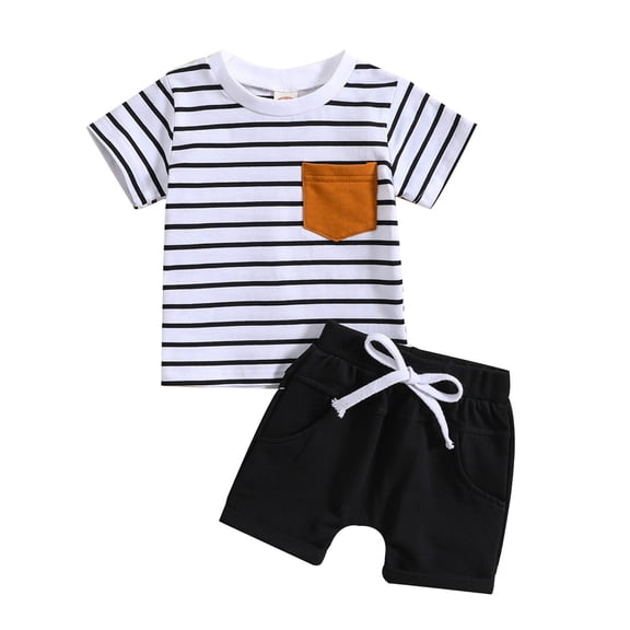Ketyyh-chn99 Baby Boy Clothes Baby Toddler Boy Outfits Clothes Summer Kids Short Sleeve Button Down Shirt Shorts Set White,2-3 Years