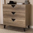 thumbnail image 2 of Baxton Studio Wales 3 Drawer Contemporary Chest in Light Brown, 2 of 9