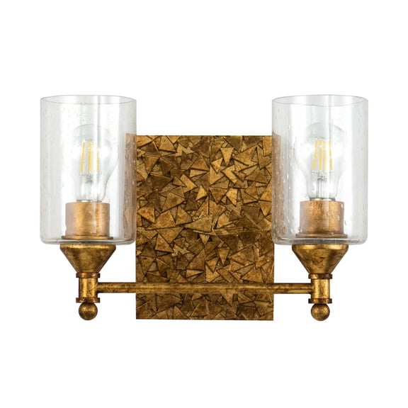Lucas McKearn Mosaic 2-light Metal Bath Vanity Light in Antique Gold