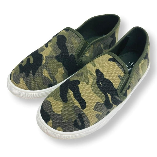 Boys Canvas Shoes Camo Slip On Kids Sneakers - Walmart.com