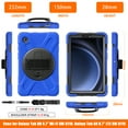 thumbnail image 4 of Case for Samsung Galaxy Tab A9 8.7" 2023 SM-X110 / SM-X115, Kids Friendly Rugged Cover Built-in 360° Rotatable Stand-Hand/Shoulder Strap/Pencil Holder for Samsung Galaxy Tab A9, Blue, 4 of 19