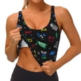 thumbnail image 4 of Lsque Gamepads Printed Women'S Sports Bra, Compression, Moisture Wicking, High-Impact Sports Bra For Women,Supportive sports bra-Small, 4 of 9