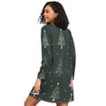thumbnail image 2 of FORMRS Womens Long Sleeve Nightgowns Crew Neck Sleep Shirt Soft Pajamas Sizes S-3XL, Green Christmas Trees, 2 of 8