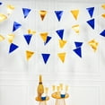 thumbnail image 3 of Royal Blue Gold Party Decoration Navy Blue Gold Triangle Pennant Banner Flag Metallic Fabric Bunting Garland for Graduation Birthday Wedding Retirement Bridal Shower Nautical Ahoy Achor Party Supplies, 3 of 6