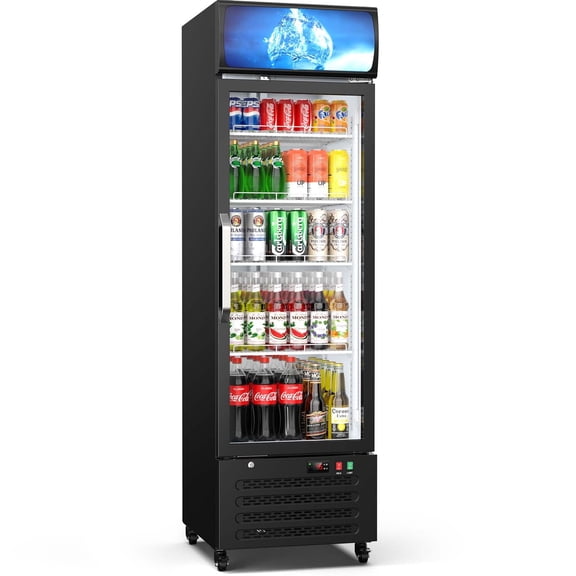 Friwest  14 .8Cu.Ft Commercial Beverage Refrigerator with Glass Door,Display Drink Refrigerators Fridge