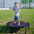 thumbnail image 3 of Mini Exercise Trampoline for Adults and Kids Indoor Outdoor Fitness Rebounder Jump Trampoline Bouncing Entertainment with Safety Pad Max. Load 300LBS, Black, 3 of 8