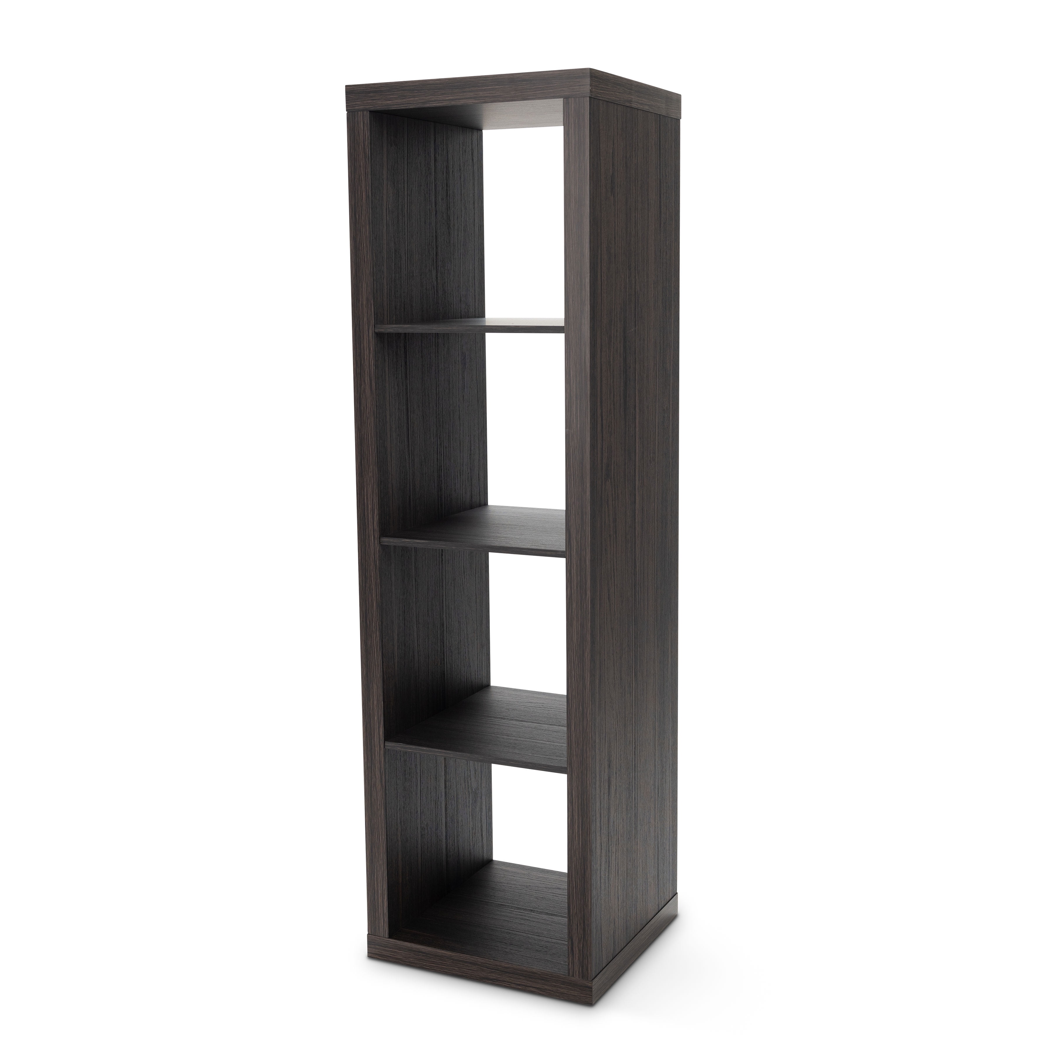 Better Homes & Gardens 4Cube Vertical Storage Organizer, Tobacco Oak
