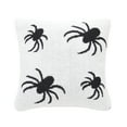 thumbnail image 2 of Halloween Spiders Themed Reversible Knit Small Petite Accent Pillow 12" x 12", 2 of 5